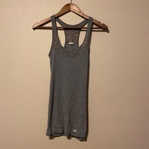 Hollister Y2K Gray Backless Sleeveless Tank Top
